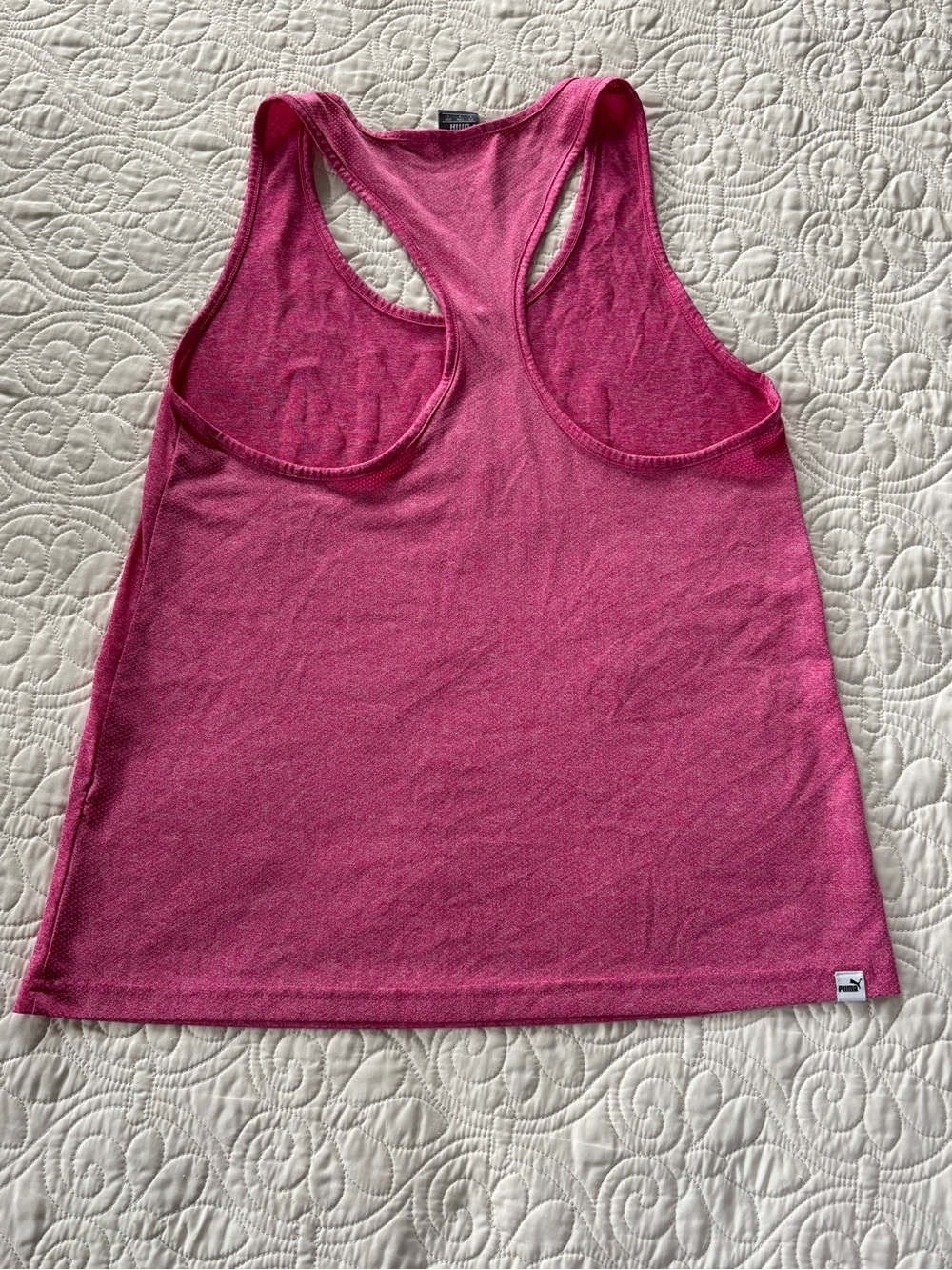 Puma Women's Heather Raspberry Racerback Tank with White Logo - Picture 4 of 8